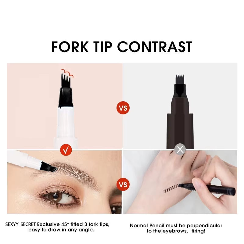 4-Tip Microblading Eyebrow Pen for Flawless, Waterproof Definition